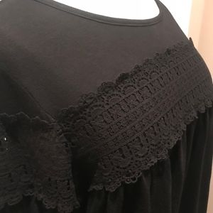 New Directions Black Knit Pullover Top